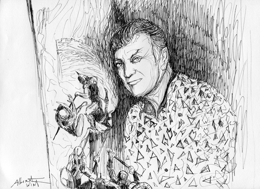 illustration of The great Frazetta. I look at his masterful paintings and drawings daily and each time I am in awe at his work as if I saw them for the first time. Looking at his work has taught me more about art than any other artist or art school. He is and will always be my greatest art influence and inspiration.
