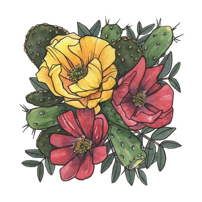 illustration of Watercolor & Ink. 2020. Image size 5