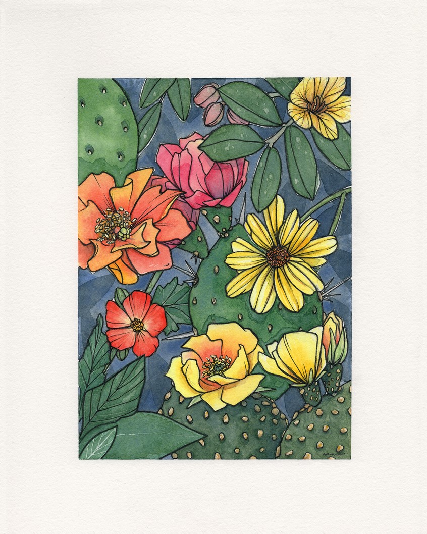 illustration of Original Illustration used for puzzle design. Watercolor & Ink. 2020. Image size 5