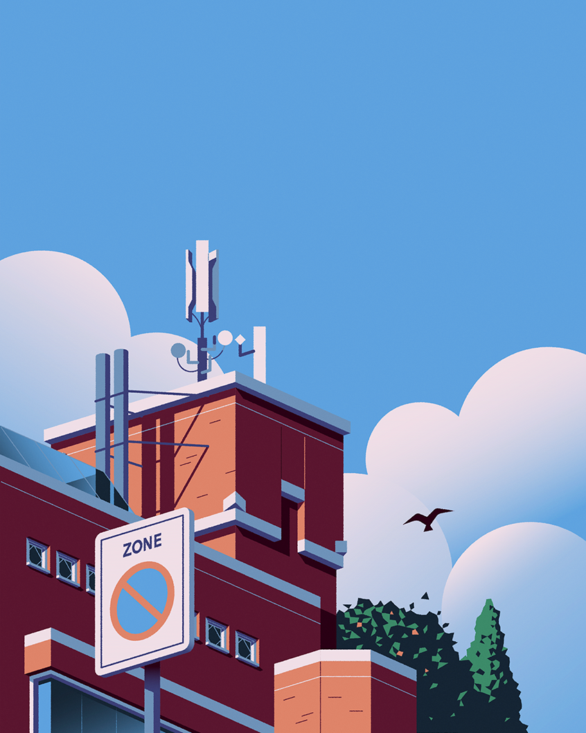 illustration of Illustration of a building in Amsterdam West. --- building, environment, street, urban, architecture, sky, corporate, branding, company, business, startup, house, life.