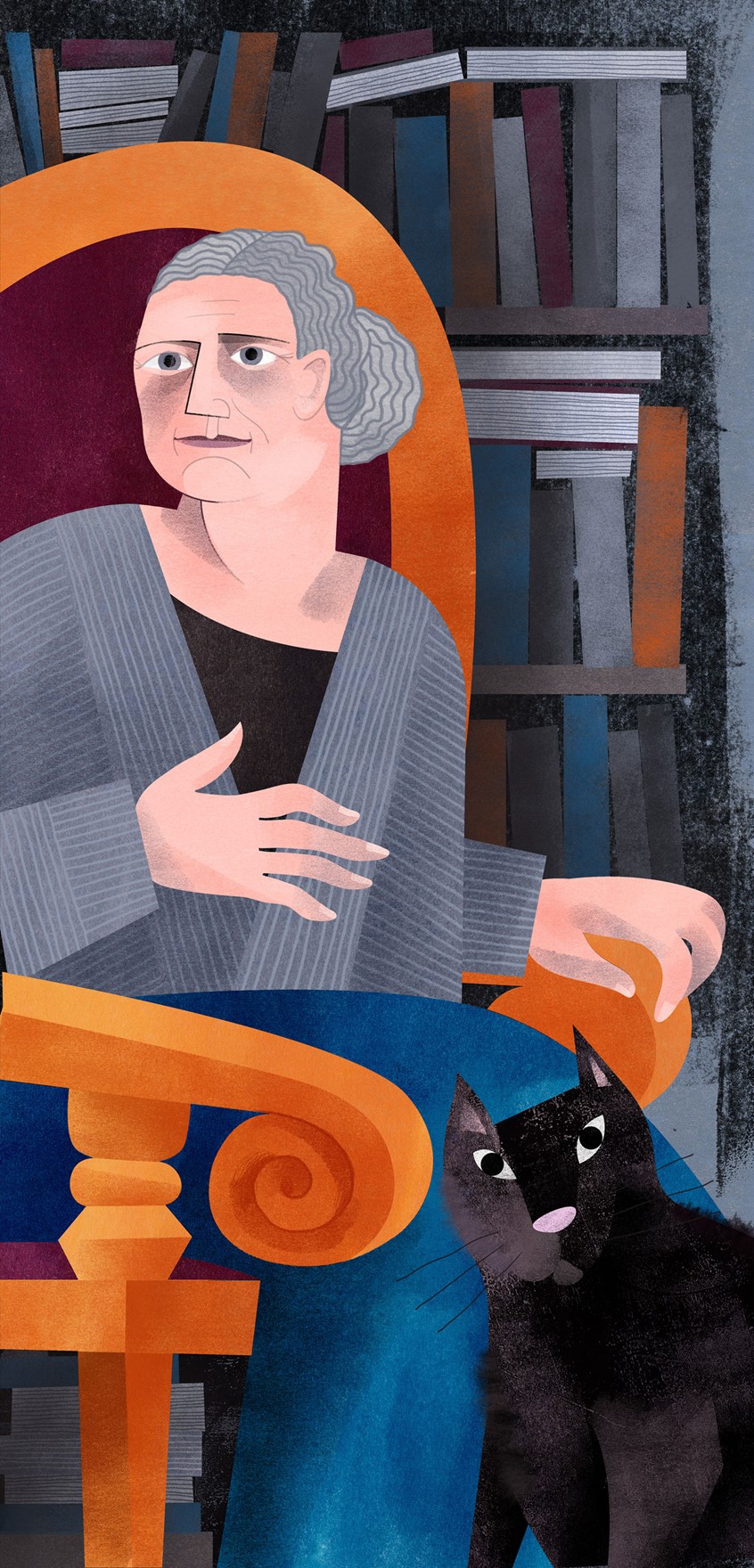illustration of Portrait of Doris Lessing commissioned by Hill+Knowlton for their