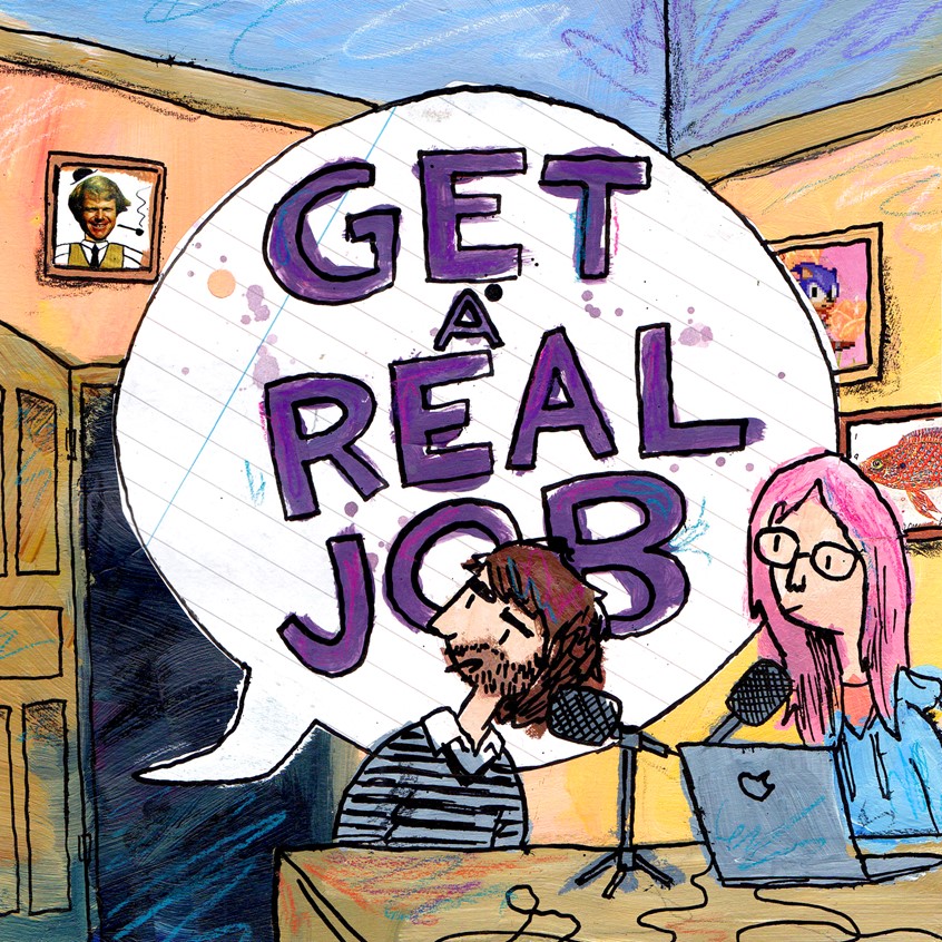 illustration of Album art made for the first and only episode of a podcast I started with a friend (YouTuber and Illustrator VoidBurger) about our lives as millenials with