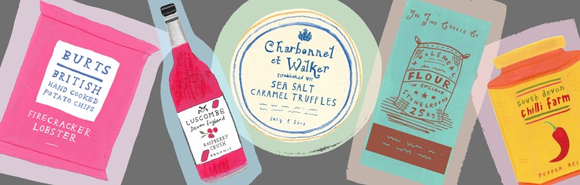 illustration of Mixed Media Illustration of luxury food and drink brands. Created using gouache paint, pencil and digital collage.
Food, luxury foods, Hamper, Food Illustration, Chocolates, Drinks, Food pattern, Editorial, Packaging.