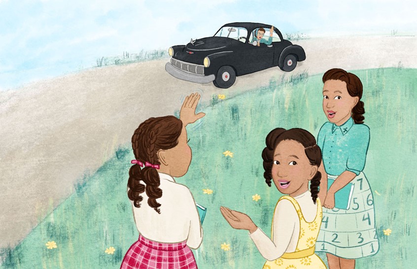 illustration of From the book One Step Further, bio about bipoc mathematician and NASA