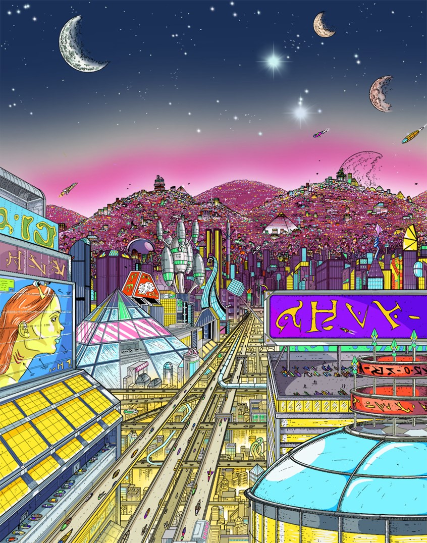 illustration of A digital illustration commissioned for the scifi novel,