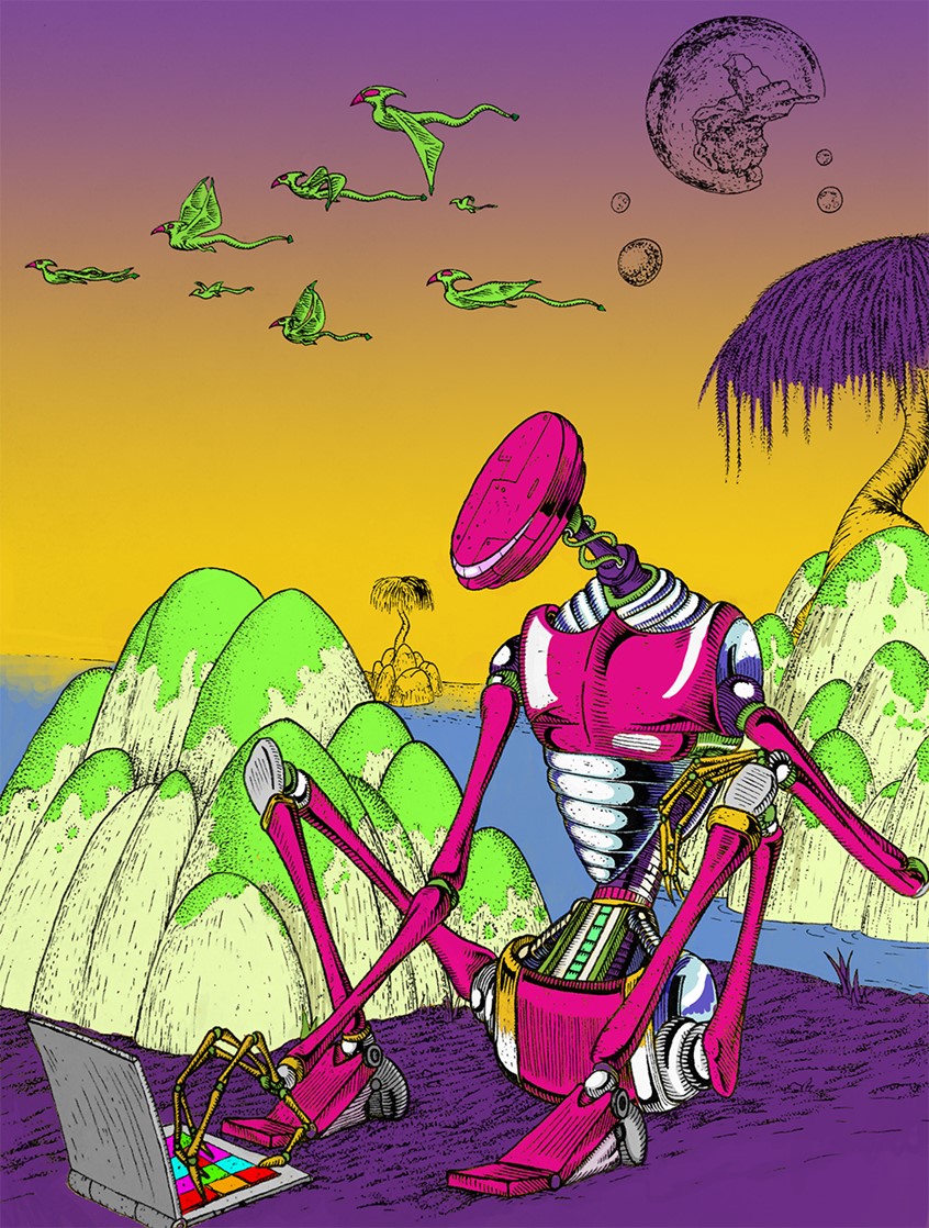 illustration of This is an alternate color scheme for my hand drawn and digitally colored original illustration,