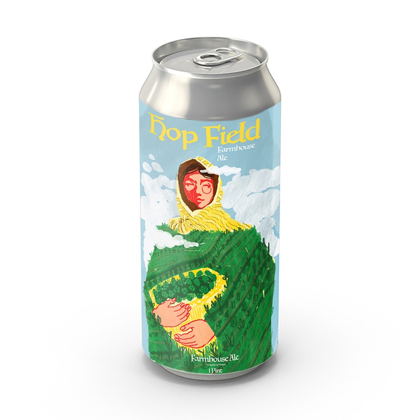 illustration of This beer can concept takes inspiration from the traditional brewing methods used for this French ale.
The idealized figure is holding a large basket full of hops that flow from the figure’s silhouette. The figure’s outfit resembles the concept of a hop field in France. The stylization of this design takes inspiration from French prints during the late 19th century (Emile Bernard, Henri-Gabriel Labels, and Paul Gauguin). These artists inspired the design’s rounded shapes and heavy textures.