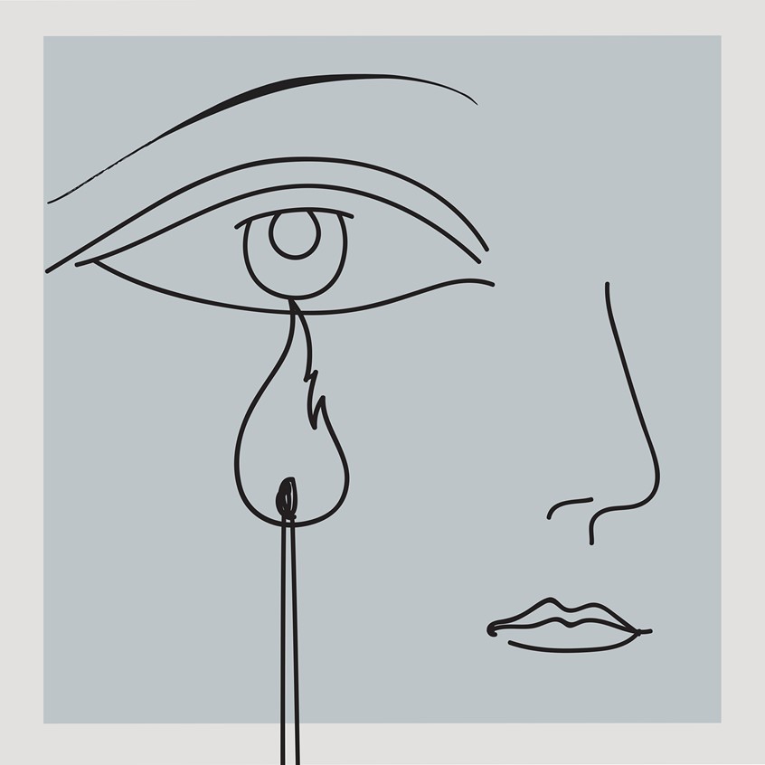 illustration of When tears turn into flames⠀
‘Just as grapes will inevitably turn into wine, so will a woman ’s tears turn into fury.’ Illustration for the short movie poster “Did you love him?”