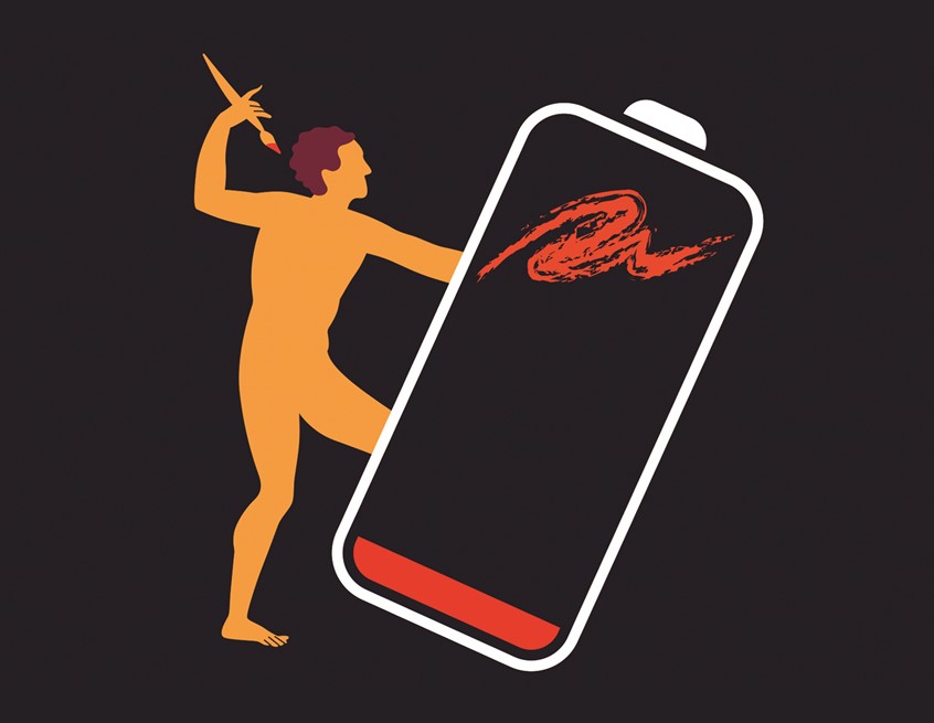 illustration of “To enter and to exit safely.” The first and the main Illustration from a series of eight for an article in ForbesLife about myths around midlife crisis and ways out of it. Because the article was about myths, my idea was to draw illustrations in the style of ancient Greek painting on amphorae.