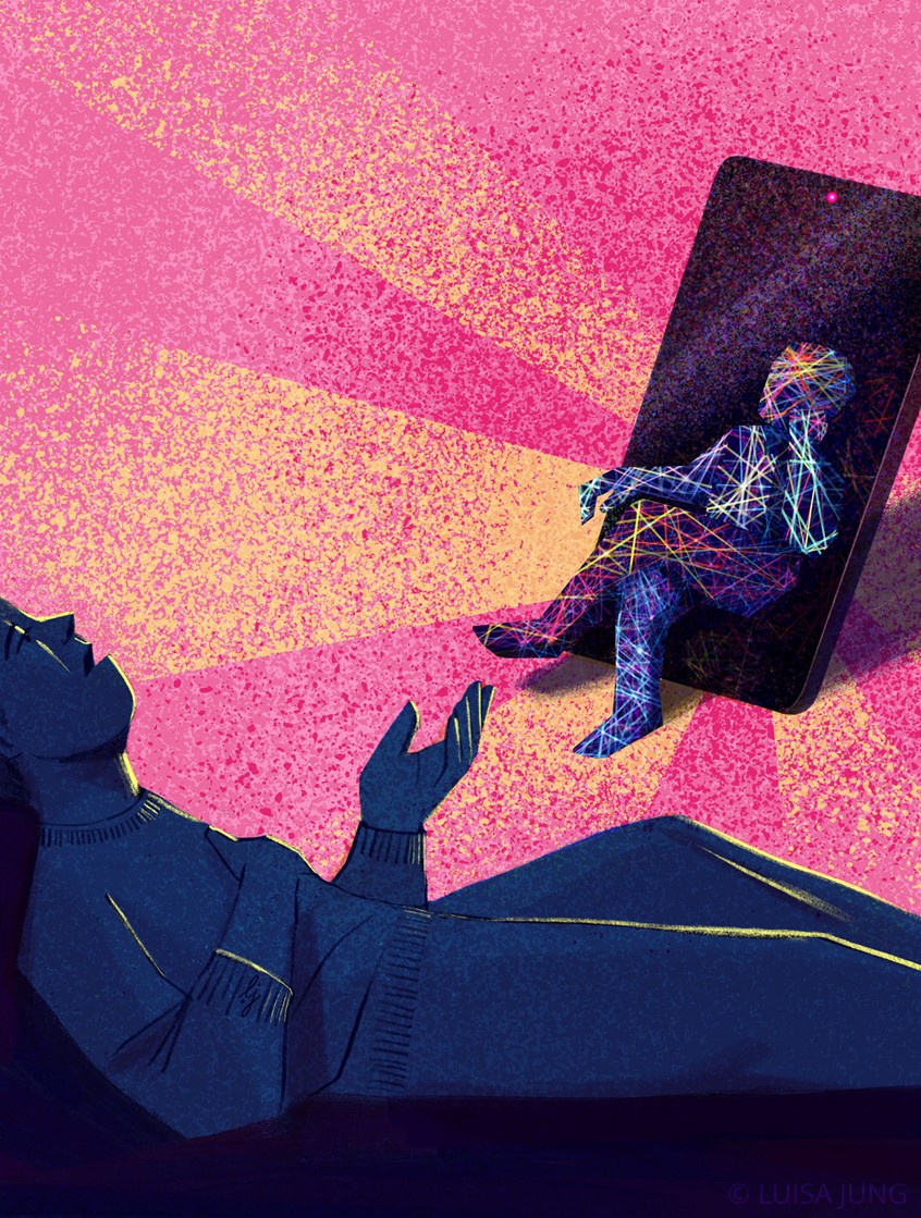 illustration of Can AI replace the therapist's couch?
Full-page illustration commissioned by Psychologie Heute for the current issue.
The article,