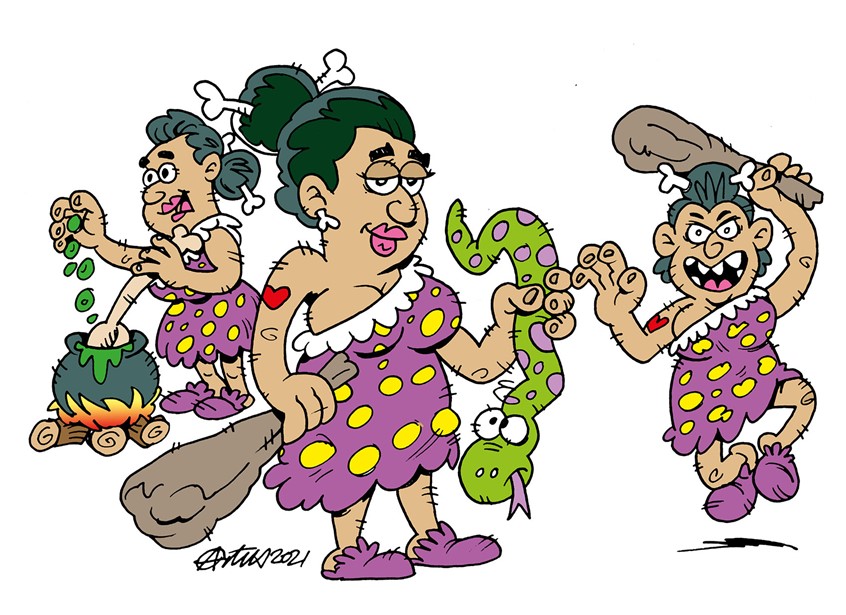 illustration of This is my character development illustration for the new cartoon strip called 'Dino Capers'. Strong black ink and pen line work. I love to create characters for editorial and children's books.