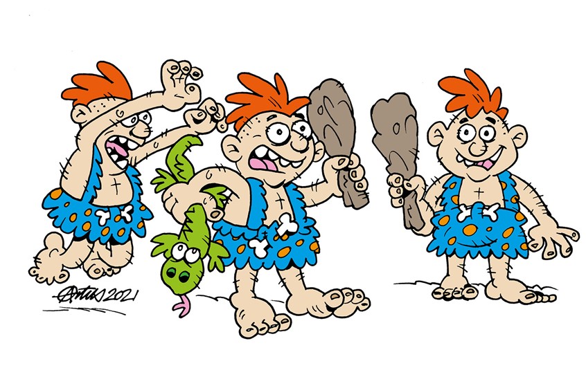 illustration of When I draw and design a new character I add impact and humour with strong linework and bright colours, perfect for children's books and comic book work.