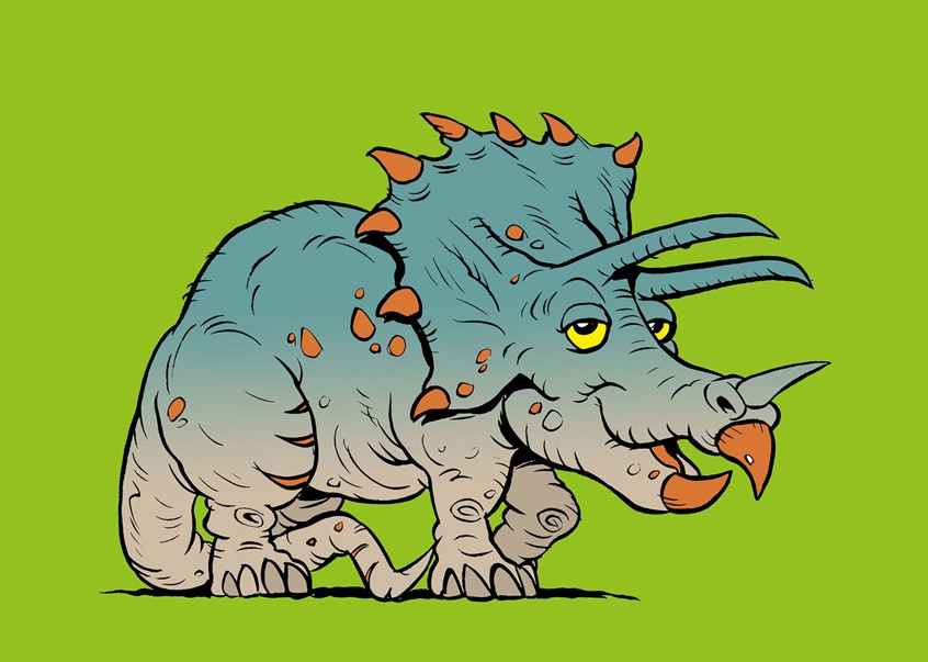 illustration of A new client - 'Little Acorns Boutique' has commissioned a range of child-friendly dinosaur greeting cards, posters. The range also features on the clothing store www.skaskull.co.uk