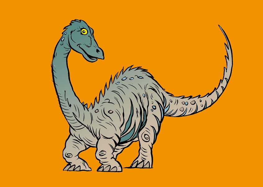 illustration of A new client - 'Little Acorns Boutique' has commissioned a range of child-friendly dinosaur greeting cards, posters. The range also features on the clothing store www.skaskull.co.uk