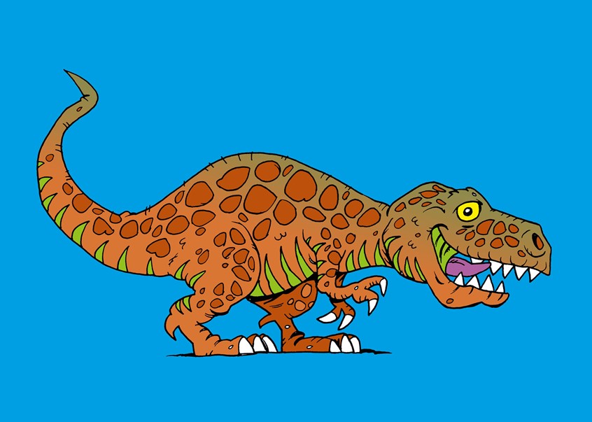 illustration of A new client - 'Little Acorns Boutique' has commissioned a range of child-friendly dinosaur greeting cards, posters. The range also features on the clothing store www.skaskull.co.uk