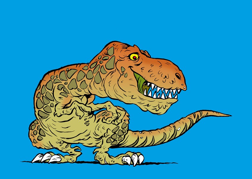 illustration of A new client - 'Little Acorns Boutique' has commissioned a range of child-friendly dinosaur greeting cards, posters. The range also features on the clothing store www.skaskull.co.uk
