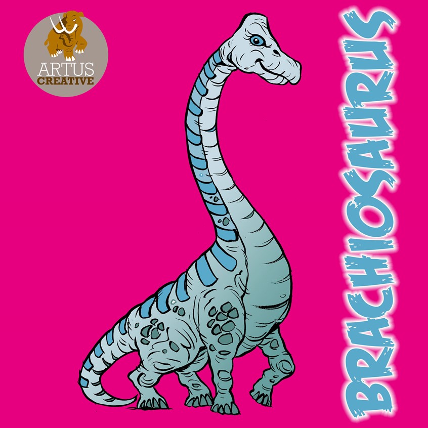 illustration of A new client - 'Little Acorns Boutique' has commissioned a range of child-friendly dinosaur greeting cards, posters. The range also features on the clothing store www.skaskull.co.uk