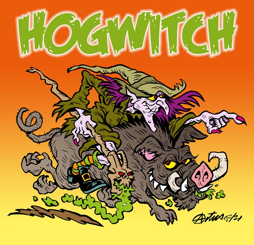 illustration of Hogwitch and the wild boar of Ammanford, children's book. Halloween cartoons with a fairytale and humor vibe. My characters are diverse and can show lots of emotion in their expressions. My drawing style is playful and full of humor and fun. The cartoon style I use is full of bright colors that will appeal to young children. My illustrations are full of emotion and character. The expressions on their faces draw the audience into the story.