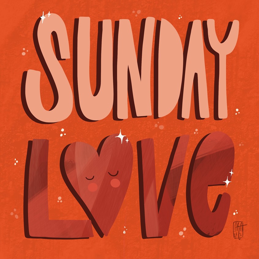 illustration of #Happiness #handlettering #Sunday #sundaylove #love #animatedheart #handlettering #funhandlettering #lettering #colorful #yellow #warm #love #valentines #happyvalentiness #heart #playful #fundesign #fun #loveyourself