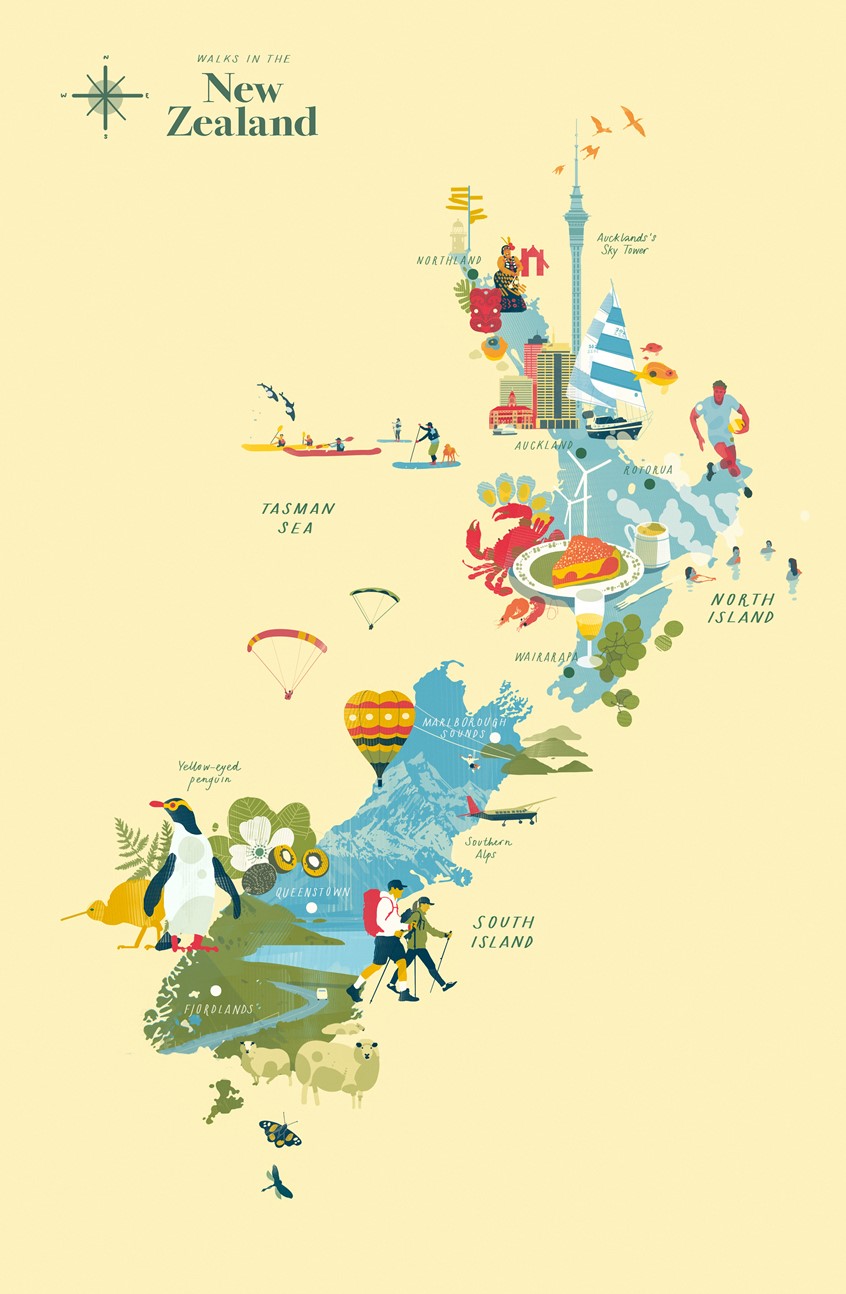 illustration of Get ready to explore stunning landscapes, from snow-capped mountains to pristine beaches, lush forests, and vibrant cities. Immerse yourself in Maori culture, taste delicious cuisine, and experience the warm hospitality of the Kiwis.
Personal Project