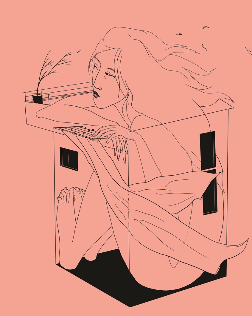 illustration of An illustration for a Poem by Anat Levit, Exhibited on the streets of Haifa as part of