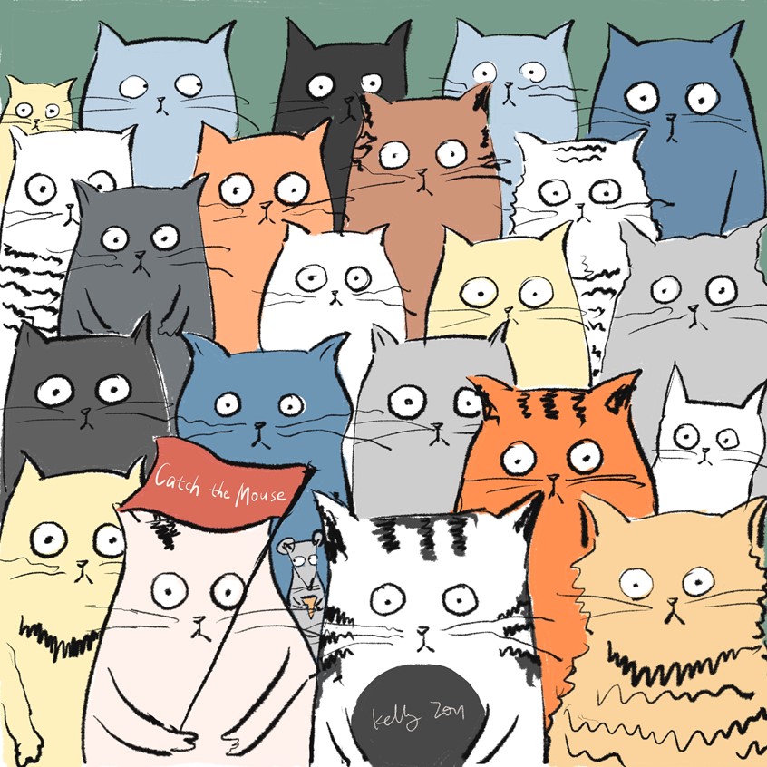 illustration of Comic: The most dangerous place is also the safest.
#cat cute colour color hiding hide race racial comic funny humorous colourful animal dangerous
