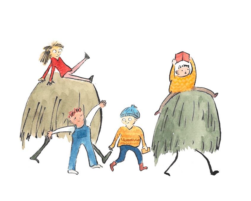 illustration of Four happy children going for a journey.
Characters, sketch, children, boys, girls, book, travel, walk, lively, racial, friend, friendship, character design, children character, monster, fantasy, childrensbook.