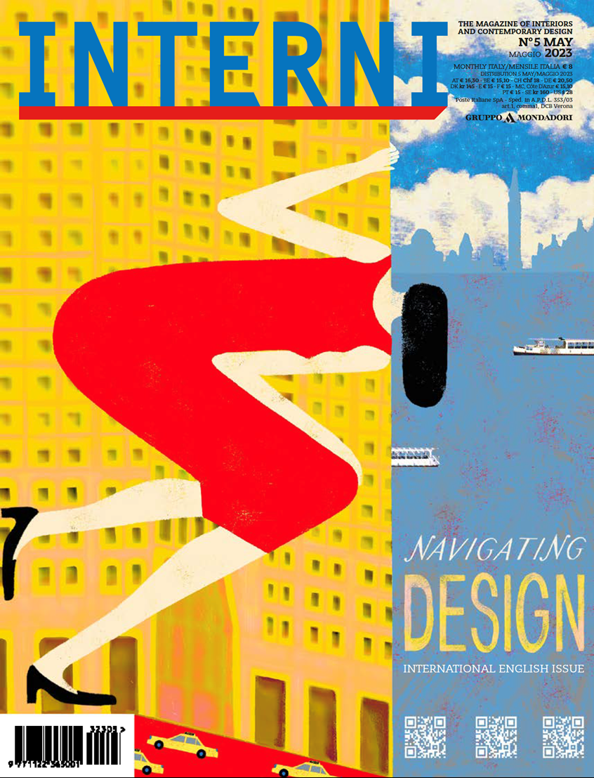 illustration of Illustration for the cover of the May issue of INTERNI Magazine - one of the most important international magazines dedicated to the world of design.
Cover, Magazine, Design, Interior Design, NewYork, Travel, Venice, Architecture, May, City, Water, Overlooking, Yellow, Red, Blue, Taxi, Woman, Interconnections, Experimentations.