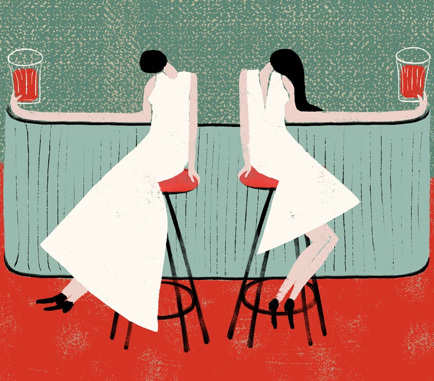 illustration of A short story by Kristen Arnett for La Lettura - cultural insert of Corriere della Sera.
Marriage, Women, Homosexuality, Wedding, Story, Fighting, Bar, Florida, Writer, Queer, Queer Author, Literature, Books, Bestseller, New York Times, Texture, Editorial Illustration.