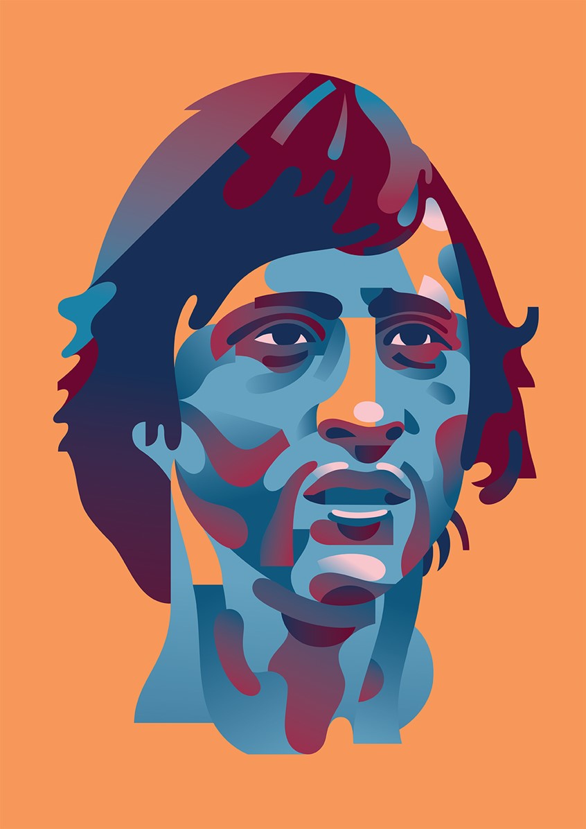 illustration of vintage, retro, branding, advertising, fame, famous, icon, abstract, geometric, portrait, people, lifestyle, 80s, editorial illustration, branding, advertising, publishing, book cover, marketing, head shot, profile, newspaper, character design, pop art, poster, politics, creative, face, man, glasses, fashion illustration, fashion, football, sports,