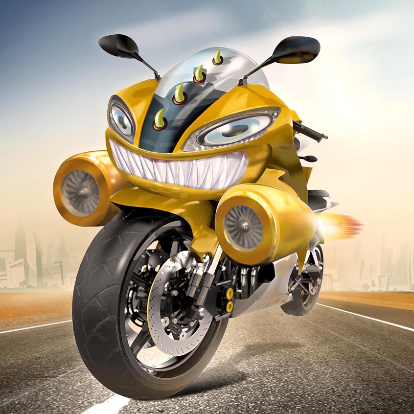 illustration of This project was done for a company who manufactured 3d stickers and cards.
It was one of 5 pieces of art created. A 3D car, A 3D Rocket, A 3D plane, a 3D truck and a 3D motorcycle.
The package came with all 5 pieces of art and 3D glasses.