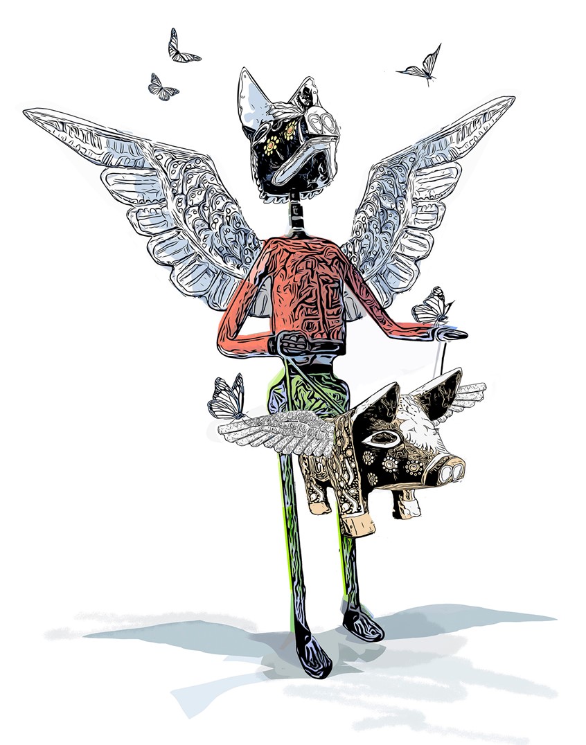 illustration of This pen and ink art is part of a
