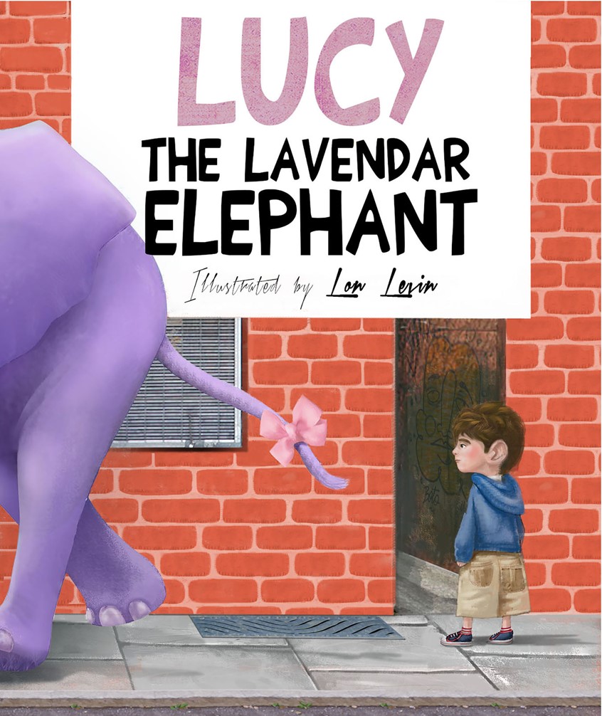 illustration of Concept cover. Conceptual art depicting the Lucy and her older brother wandering through their neighborhood.
Both are part of a family just like any other who's younger sibling just happens to be a Lavendar Elephant named Lucy.