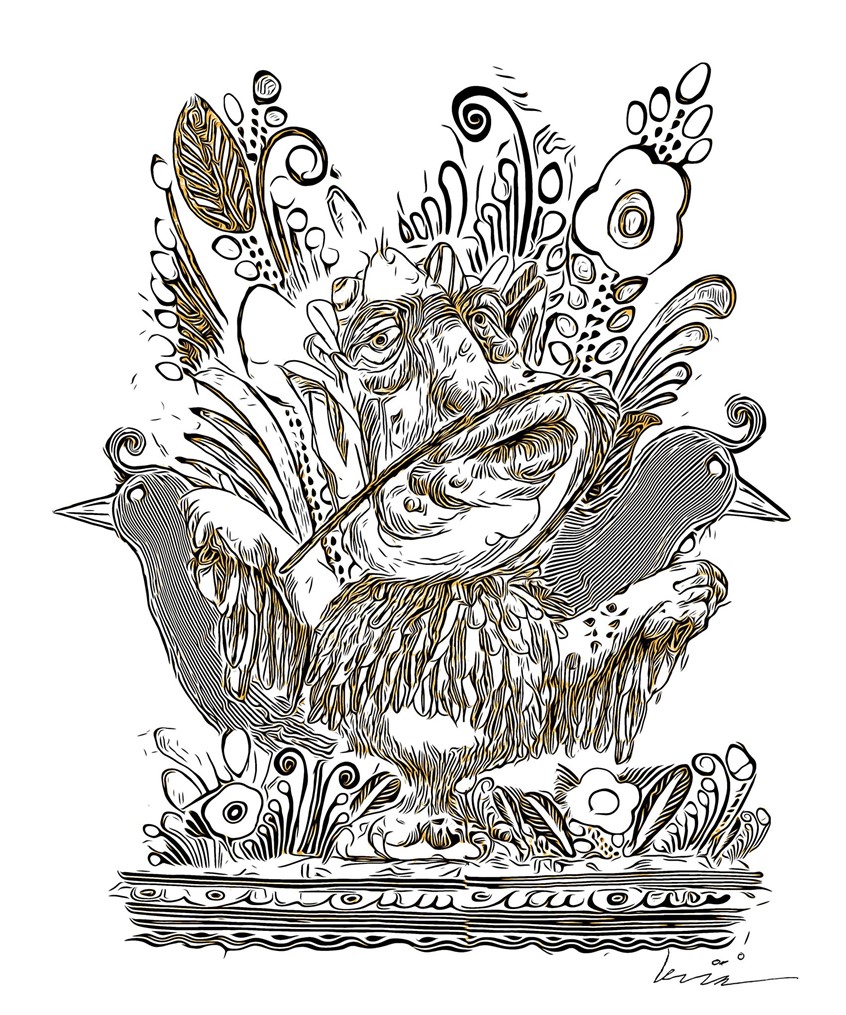 illustration of A man who tries to become a bird and fly despite the fact he never will.
A series of pen & Ink artwork to go along with book fables
#pen&ink #birds #bird #humans #love #flying #fly #animals #feathers