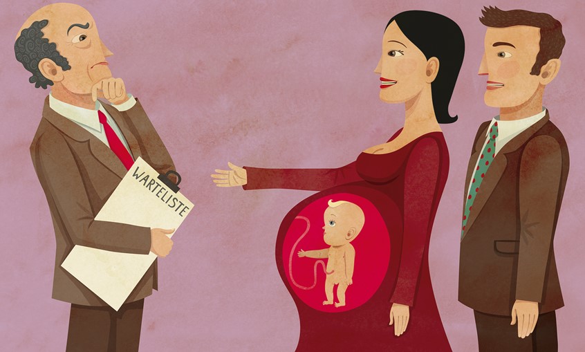 illustration of FAZ-Sonntag, Frankfurter Allgemeine Sonntagszeitung (Germany)
Searching daycare whilst still pregnant
Parenting, parents, babies, Baby, birth, hope, future, children, education, pregnancy, gestation, fetus, kindergarten,
