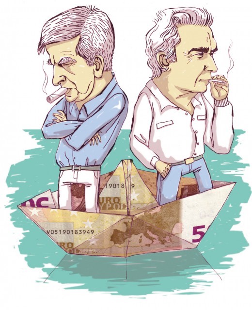 illustration of Portrait of Benoit and Ecclestone for Red Bull Media
Papership, nautic, smoke, smoking, cigarettes, coolness, formulaone, carrrace, race, car, swimming, water, relaxed, angry, communication, shirts, euro, money,