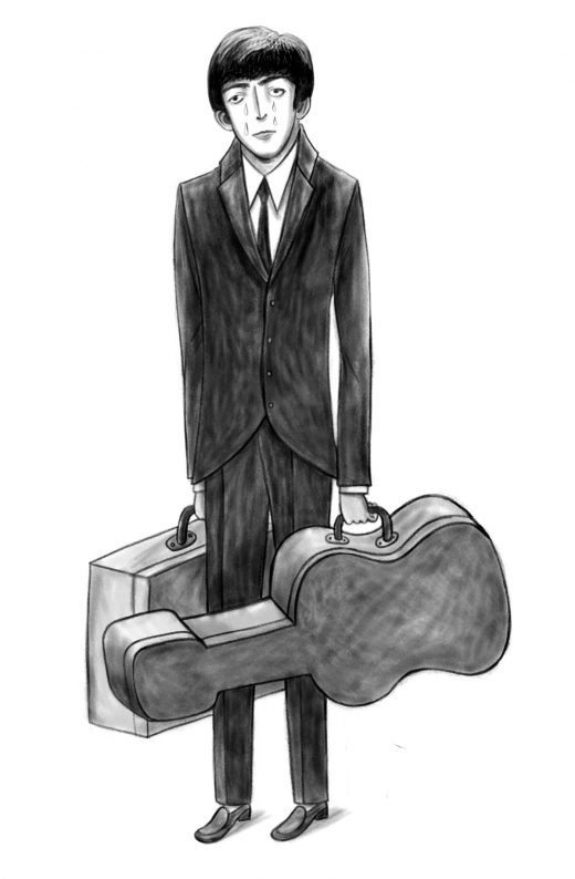 illustration of George cant travel with his friends....
Music, guitar, traveling, sadness, crying, disappointed, suitcase, rock'n'roll, portrait, tears, humor, fun, suit, elegant, young, dynamic, sound, superstar,