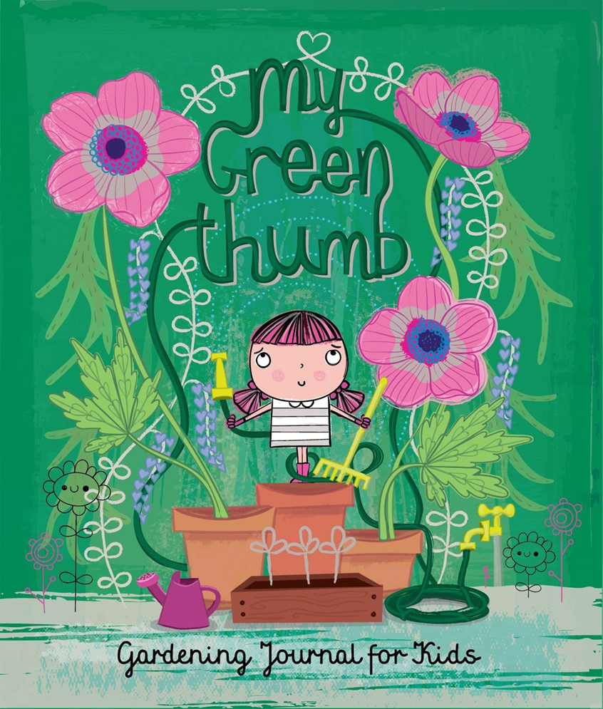 illustration of My Green Thumb. Children's Book Cover. Kids drawings. Kids book cover art. Digital art. Kids book. Children's book illustration. Picture book art. Kids book art. Cartoon. Children's illustration. Kids illustration. Children's art. Fairy tale. Cute illustration.