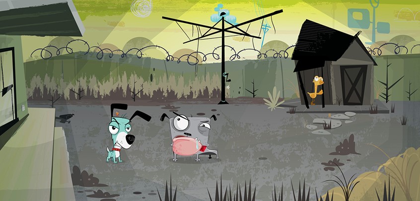 illustration of Backyard. Children's Book. Children's animation. Children's cartoon. Kids drawings. Kids book art. Digital art. Kids book. Children's book illustration. Picture book art. Kids book art. Cartoon. Children's illustration. Kids illustration. Children's art. Animation background. Illustration. Cartoon background. Concept art. Background art. Cartoon art. Cartoon animals. Cute animals. Cartoon characters. Cartoon dogs. Dog drawing. Dog illustration.
