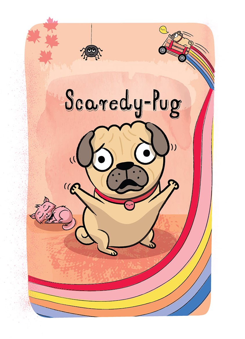 illustration of Pug. Pug expressions. Dog characters. Children's Book. Children's book cover. Kids drawings. Kids book art. Digital art. Kids book. Children's book illustration. Picture book art. Kids book art. Cartoon. Children's illustration. Kids illustration. Children's art. Illustration. Cartoon character. Concept art. Cartoon art. Cute dog. Cartoon character. Children's book. Dog characters. Dog drawing. Animal drawing. Dog cartoon. Cat cartoon. Cat drawing. Spider. Rainbow. Watercolour.