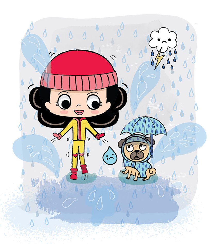 illustration of Pug. Pug expressions. Dog characters. Children's Book. Children's book cover. Kids drawings. Kids book art. Digital art. Kids book. Children's book illustration. Picture book art. Kids book art. Cartoon. Children's illustration. Kids illustration. Children's art. Illustration. Cartoon character. Cartoon art. Cute dog. Cartoon character. Children's book. Dog characters. Dog drawing. Animal drawing. Dog cartoon. Girl character. Girl drawing. Cute girl. Emoji. Kawaii cloud. Kawaii. Rain.