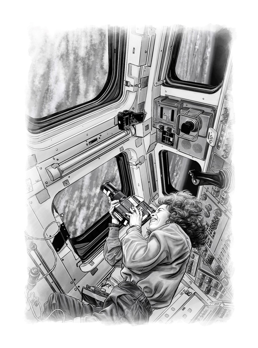illustration of Illustration for the book “Hispanic Star: Ellen Ochoa”, written by Claudia Romo Edelman & Nathalie Alonso, published by Roaring Brook Press New York, September 2023.