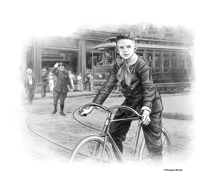 illustration of Young Frank Sinatra biking around Hoboken, early 20´s
Created for the book “Who was Frank Sinatra?”
Written by Ellen Labrecque, published by Penguin Workshop, 2023
