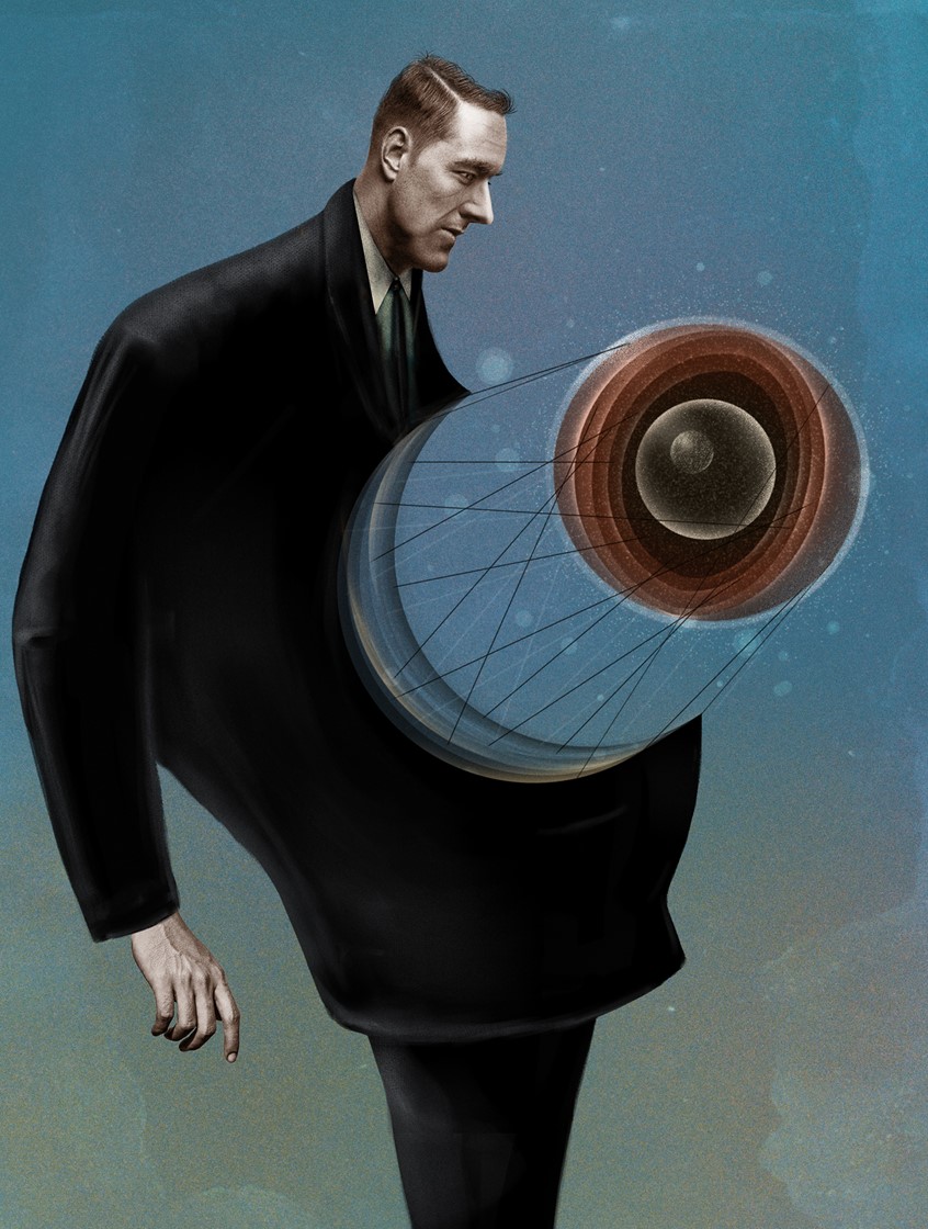 illustration of How our fat cells change over time.
Client: Molecular Metabolism
*AOI World Illustration Awards shortlist
*American Illustration Awards Ai41
*Communication Arts 2022 Illustration Awards Annual shortlist
man surreal abstract suit layers core cells