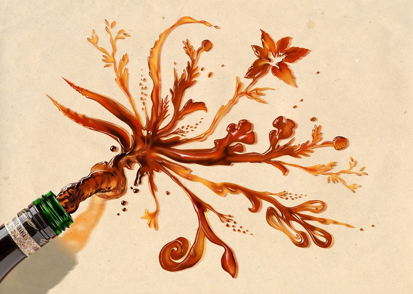 illustration of F/C of photo realistic liquid bouquet , digital image, 3D image, photorealism, portraits, photomontage, photoshop image, advertising, editorial, conceptual image, objects, cars, products, buildings, medical, people, corporate, annual reports, animation, video.