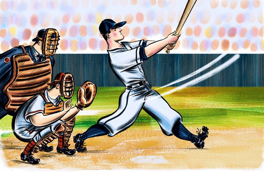 illustration of children's books/picture books, children's books, publishing,written by Audrey Vernick & illustrated by Steven Salerno 2012 Clarion Books/Houghton Mifflin Harcourt. The amazing true story of twelve brothers from New Jersey who formed their own professional team (playing from the late 1930’s and into the 1950’s) –making baseball history as the longest-playing, all-brother professional team of all time. Steven Salerno, Salerno