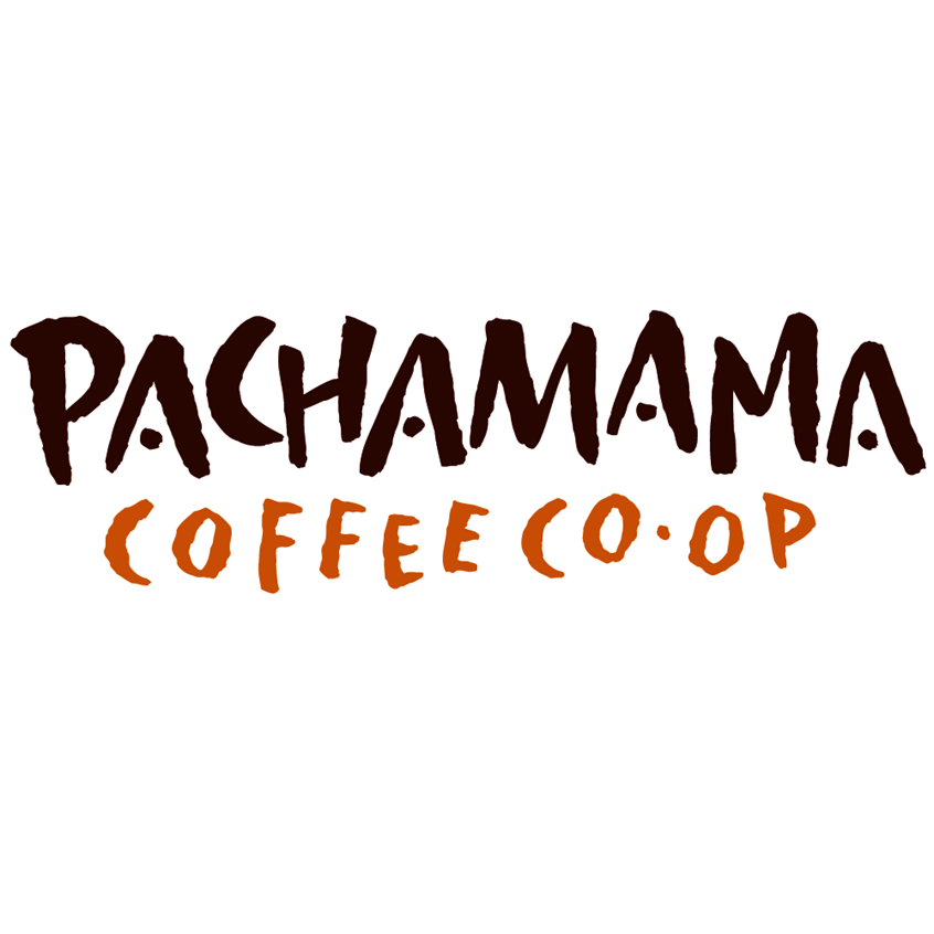 illustration of Pachamama Coffee Co-op brand, hand lettering, hand-lettering, textured hand lettering, textured hand-lettering, logotype, logo design, food branding, food brands, brands, brand, logo, logos, logotype, logotypes, handlettering