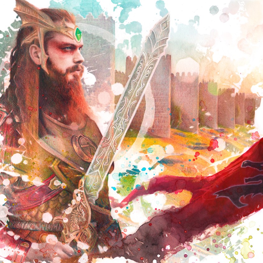 illustration of Client: Bethesda Softworks LLC, a ZeniMax Media company.
Illustration created to promote the release of the “High Isle” expansion for The Elder Scrolls Online.
Original work made with watercolour, India ink, colored pencils and graphite.