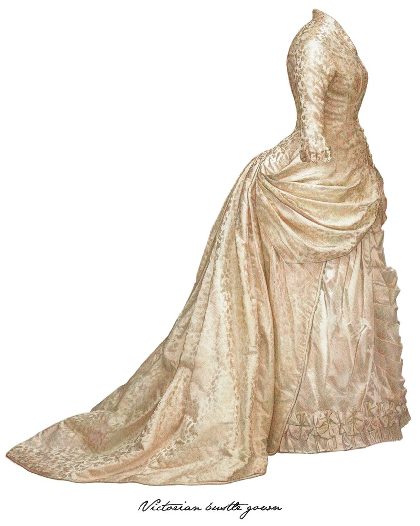 illustration of Client: The Mint Museum (Charlotte, NC, USA)
Illustrations created for the exhibition «Fashion Reimagined: Themes & Variations 1760 – Now».
At the exhibition, visitors could take these illustrated pieces (which were 1/1 life-size scale), and stand in front of a mirror and try on the dresses.
Original work created with watercolour, India ink, colored pencils and graphite.