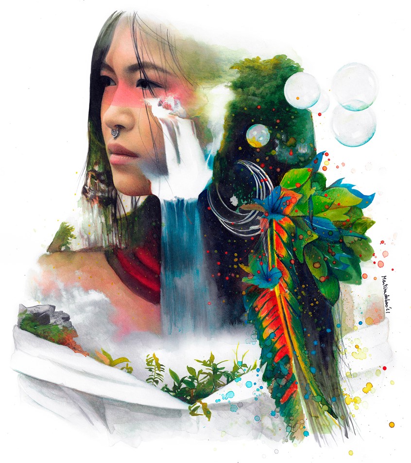 illustration of Client: Piolet
Cover illustration for the album «Tulpa» by the musical group Piolet.
Work made with watercolour, India ink, colored pencils, and graphite.